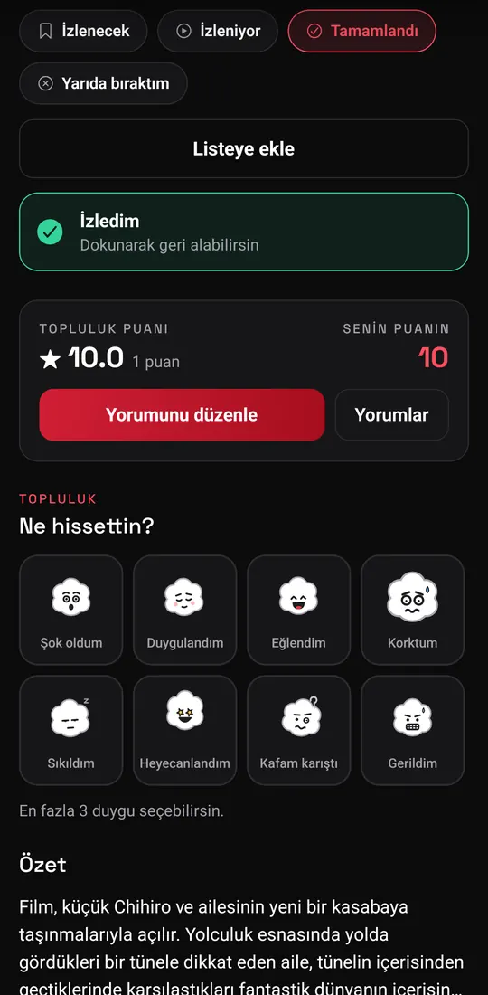 Ne hissettin?